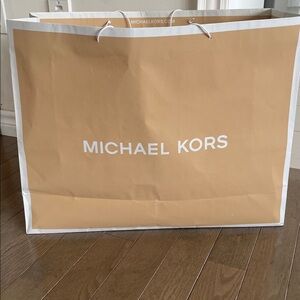 FREE WITH PURCHASE • Michael Kors Large Gold Shopping Bag • 24”x19”x8”
